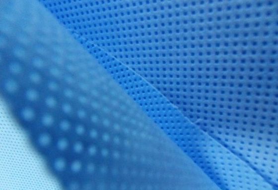 Fornitura di fabbrica SMS Tessuto non tessuto bianco blu per camice medico, lenzuolo, tessuto non tessuto